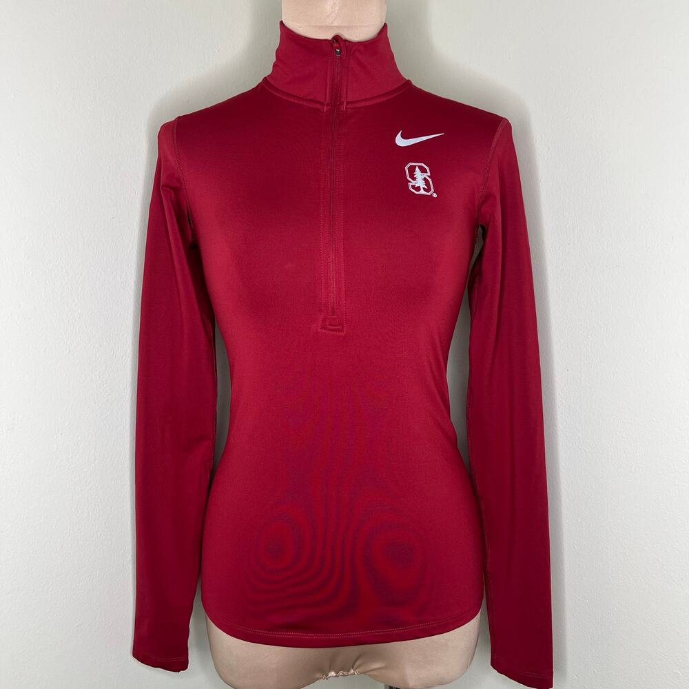 Nike Stanford Cardinal 1/4 Zip Pullover Jacket Medium Womens Red Football NCAA